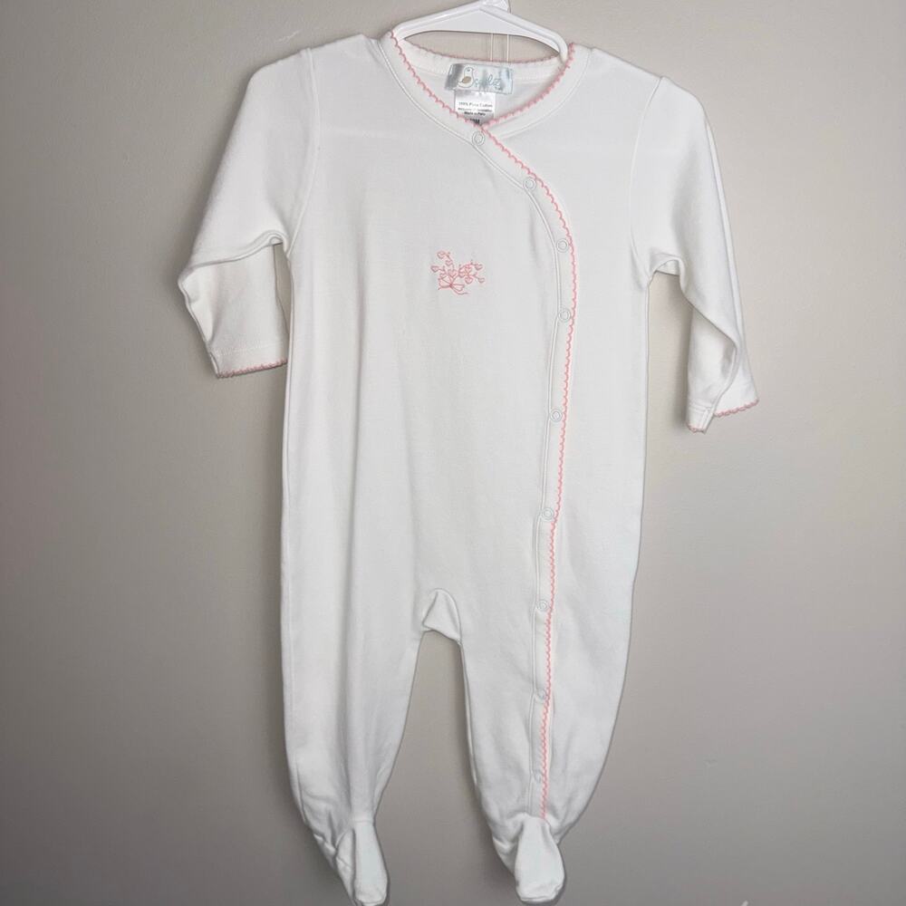 Cuclie 12m 100% Pima Cotton white footed sleeper